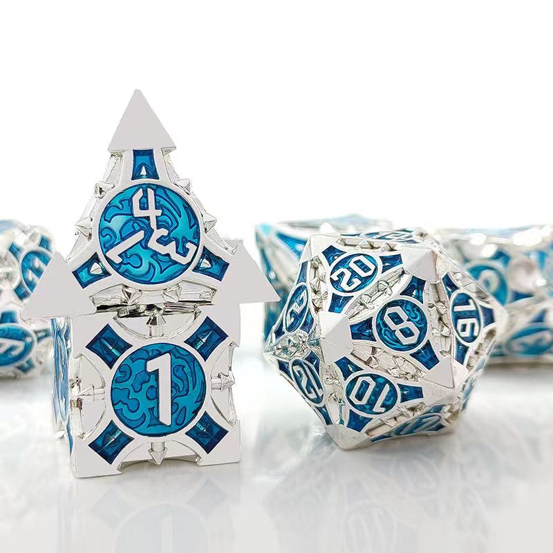 Board Game Pandemic - 7 قطعة تأثيري D4-D20 DND النحاس