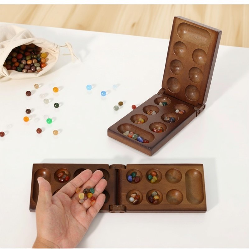 Board Game Family - مجموعة شطرنج أفريقي من Mancala القديمة،