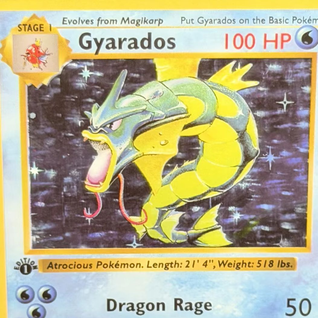 بطاقة بوكيمون 1999 غيارادوس هو - مراجعة Board Game Pokemon وسعره